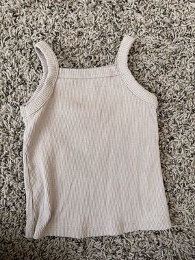 Girls' Ribbed Tank Top - Cream